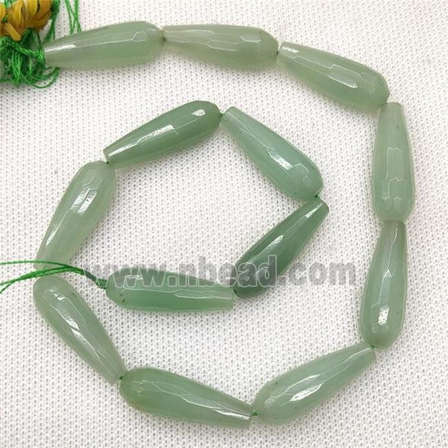 Natural Green Aventurine Beads Faceted Teardrop