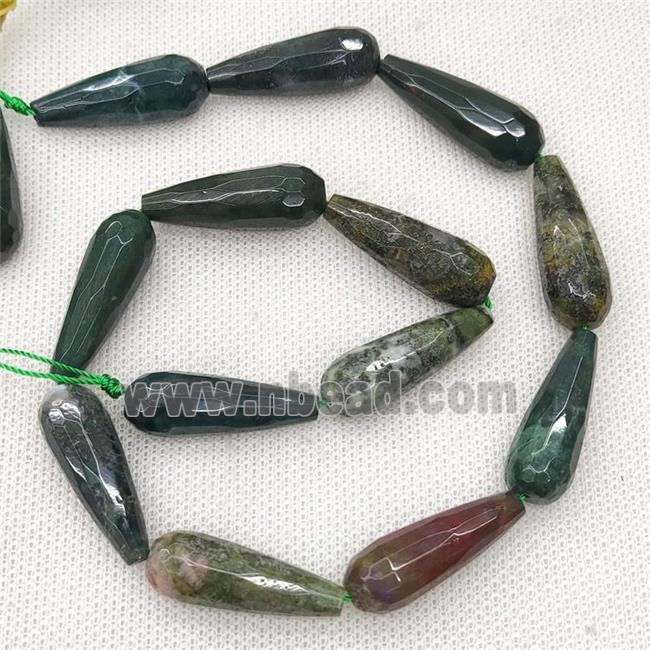 Natural Indian Agate Beads Faceted Teardrop