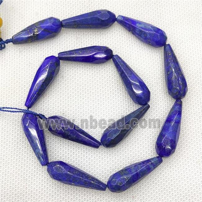 Natural Blue Lapis Lazuli Beads Faceted Teardrop