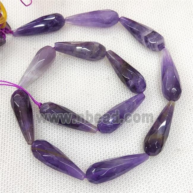 Natural Purple Amethyst Beads Faceted Teardrop