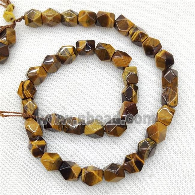 Natural Tiger Eye Stone Beads Freeform Faceted