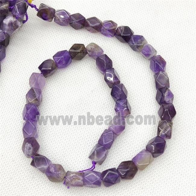 Natural Purple Amethyst Beads Freeform Faceted