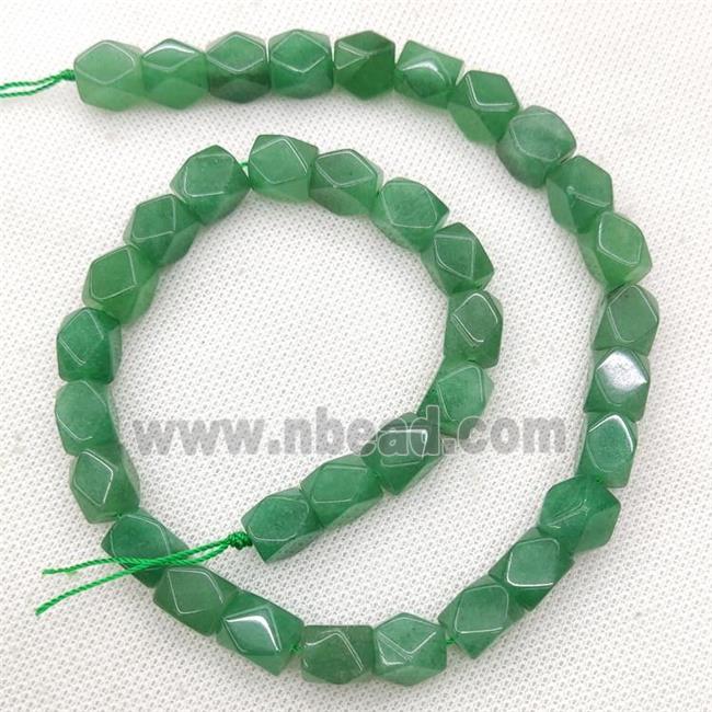 Natural Green Aventurine Beads Freeform Faceted