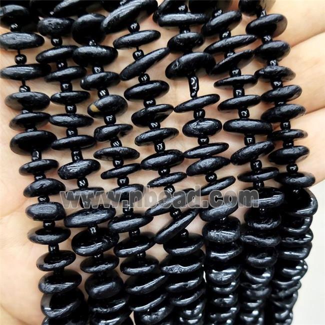 Natural Black Tourmaline Spacer Beads Freeform
