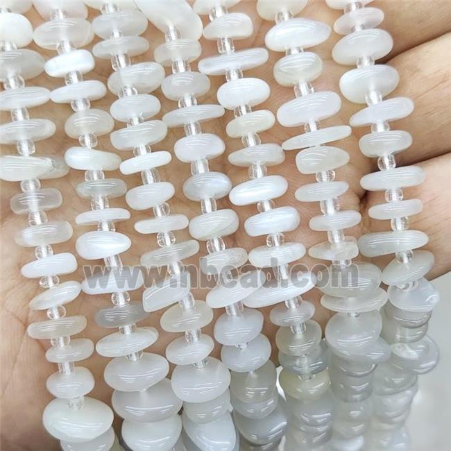 Natural White Moonstone Spacer Beads Freeform Chips