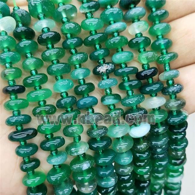Natural Agate Spacer Beads Green Dye Freeform