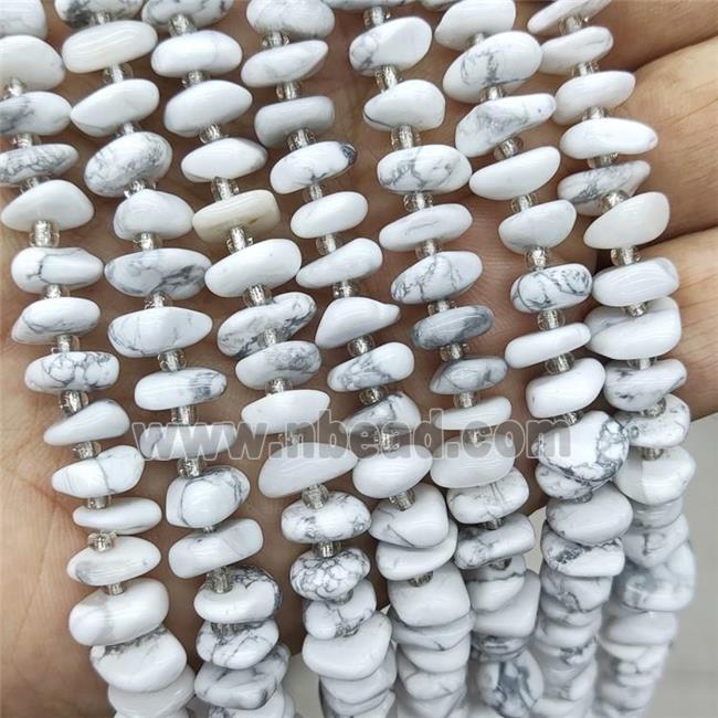 Natural White Howlite Turquoise Spacer Beads Freeform Chips