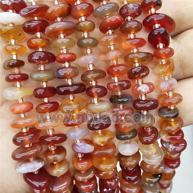 Natural Red Carnelian Agate Spacer Beads Freeform Chips