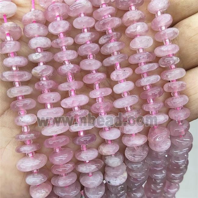 Natural Pink Rose Quartz Spacer Beads Freeform Chips