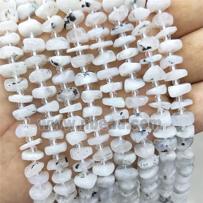 Natural White Moonstone Beads Freeform Chips