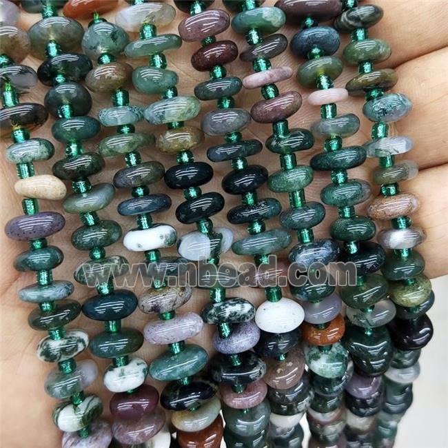 Natural Indian Agate Spacer Beads Freeform Chips Green