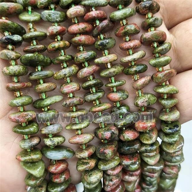 Natural Unakite Spacer Beads Freeform