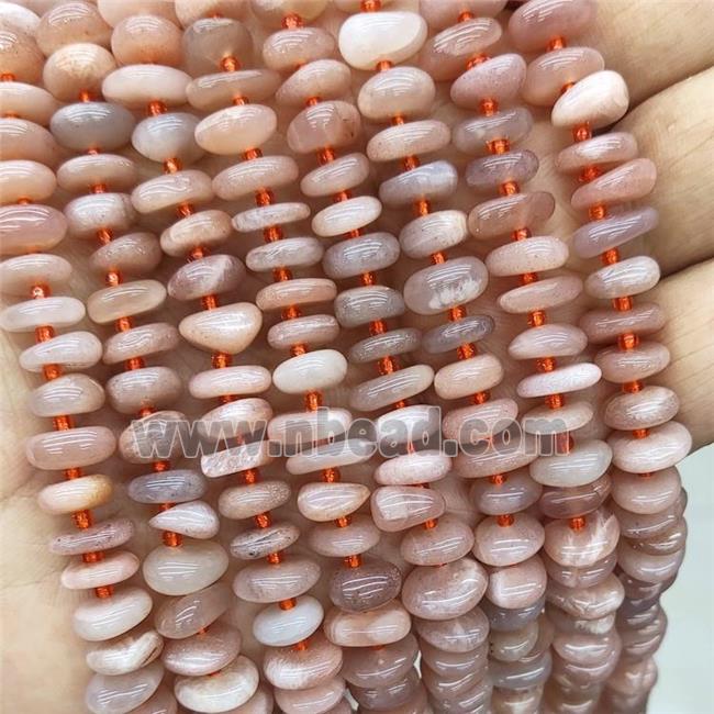 Natural Pink Moonstone Spacer Beads Freeform Chips