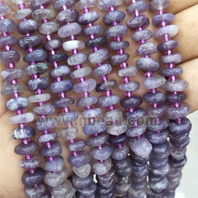 Natural Purple Lepidolite Spacer Beads Freeform Chips