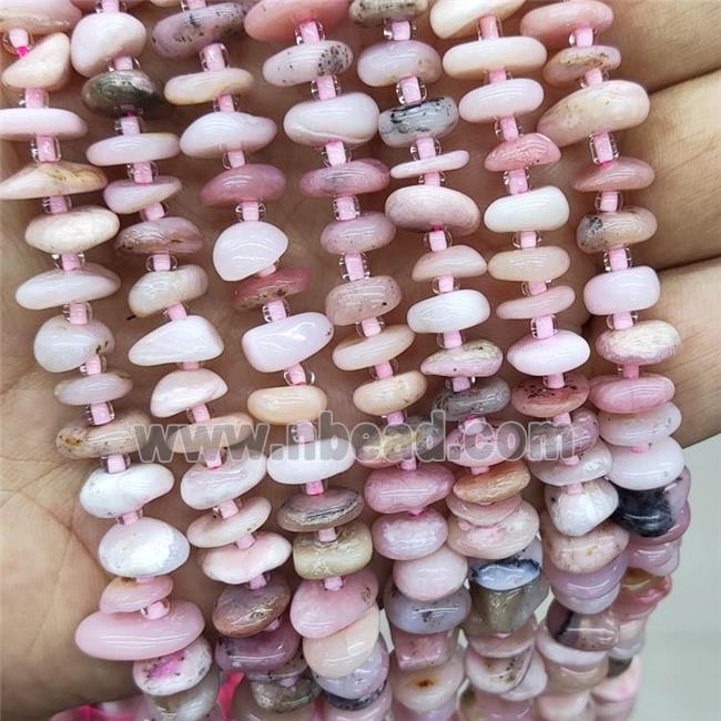 Natural Pink Opal Spacer Beads Freeform Chips