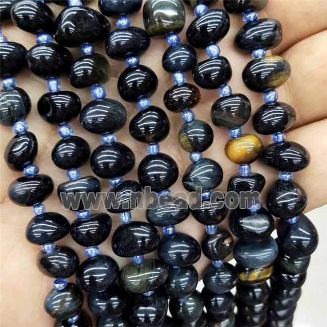 Natural Tiger Eye Stone Chip Beads Inkblue Dye Freeform