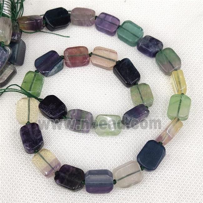 Natural Fluorite Rectangle Beads Multicolor