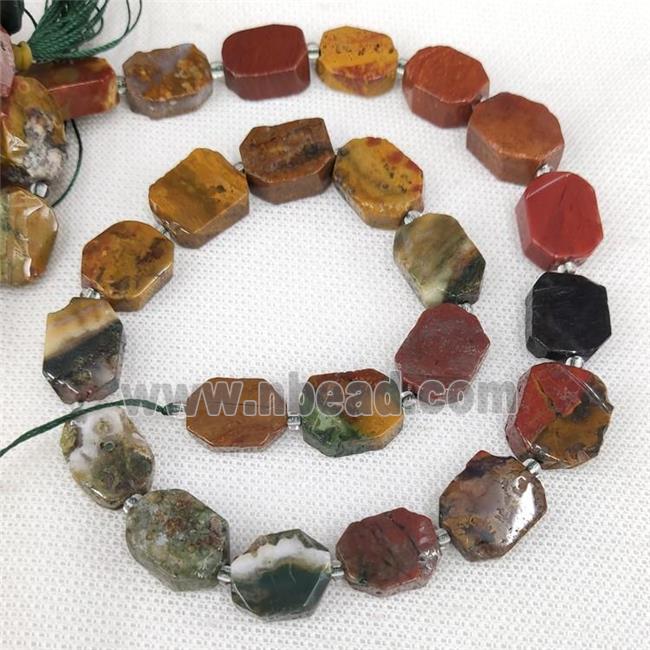 Natual Ocean Agate Rectangle Beads Multicolor