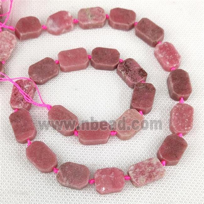 Natural Pink Rhodonite Rectangle Beads