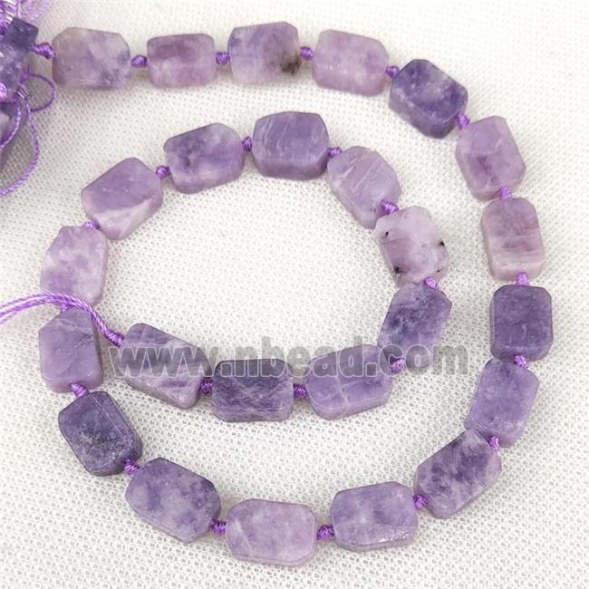 Natural Chinese Purple Lepidolite Rectangle Beads