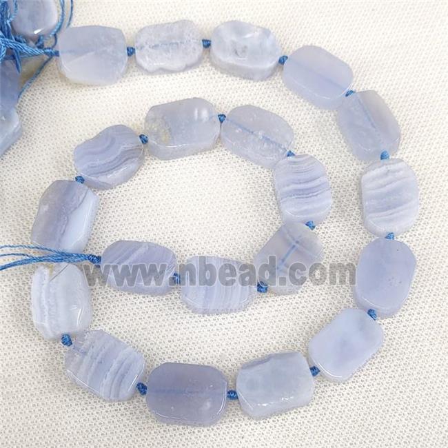 Natural Blue Lace Agate Rectangle Beads