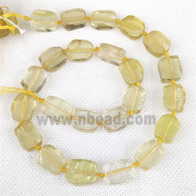 Natural Lemon Quartz Rectangle Beads