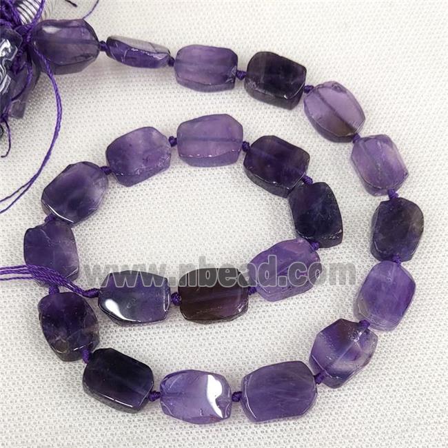Natural Amethyst Rectangle Beads Purple