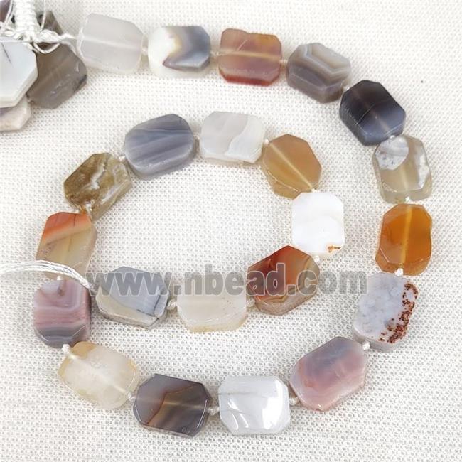 Natural Botswana Agate Rectangle Beads Multicolor