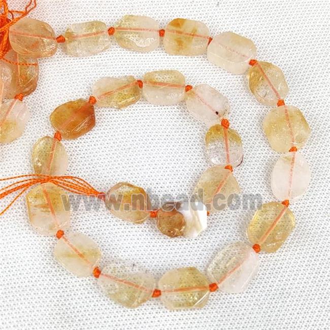 Natural Citrine Rectangle Beads