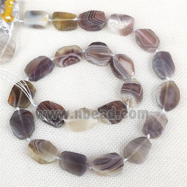Natural Botswana Agate Rectangle Beads