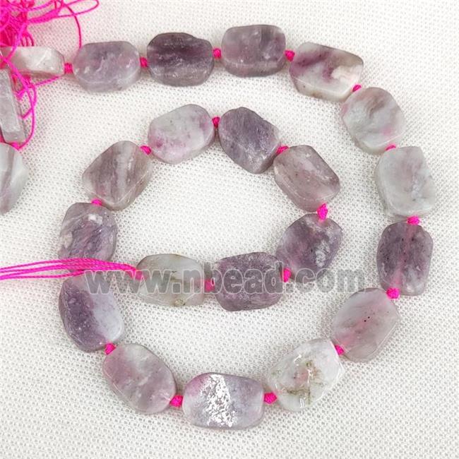 Natural Purple Lepidolite Rectangle Beads