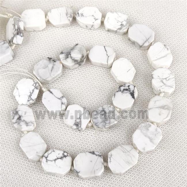 Natural White Howlite Turquoise Rectangle Beads