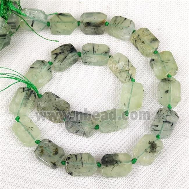Natural Green Prehnite Rectangle Beads