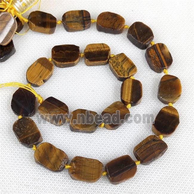 Natural Tiger Eye Stone Rectangle Beads