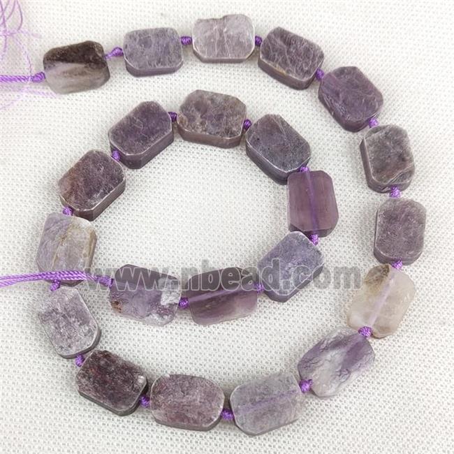 Natural Peruvian Lepidolite Rectangle Beads C-Grade