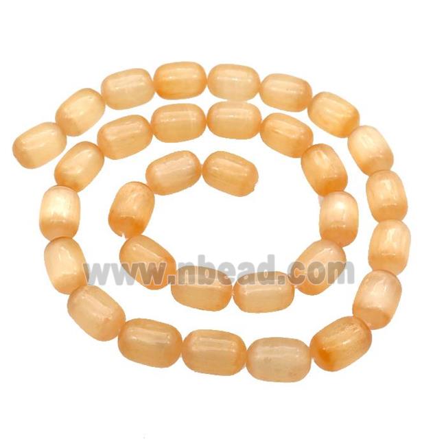 Selenite Beads Orange Dye Barrel