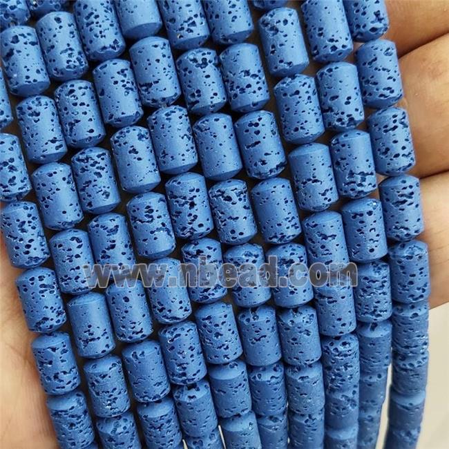 Rich Blue Rock Lava Column Beads Dye