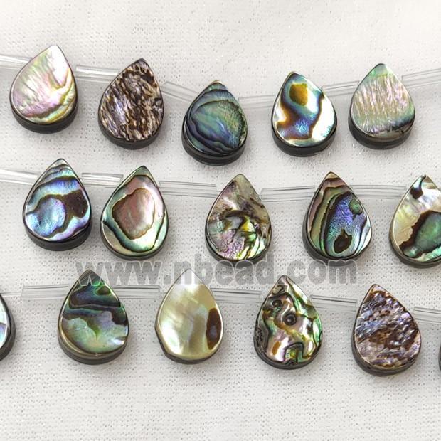 Abalone Shell Teardrop Beads Multicolor Topdrilled