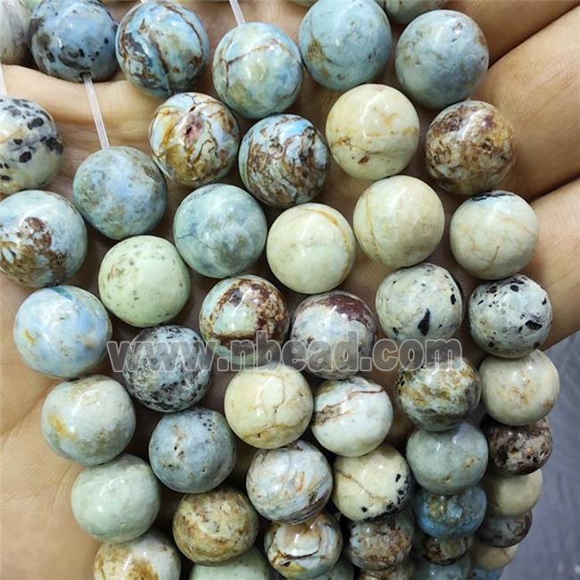 Natural Variscite Beads Multicolor Smooth Round