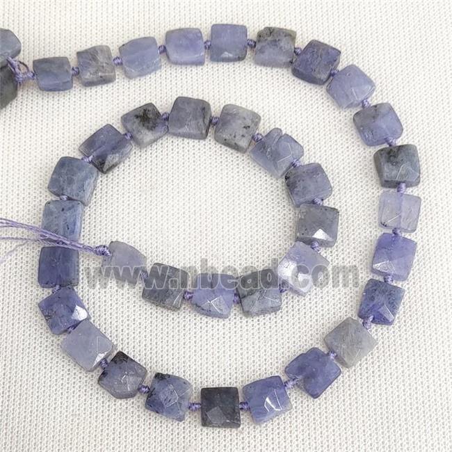 Natural Tanzanite Beads Faceted Square Blue