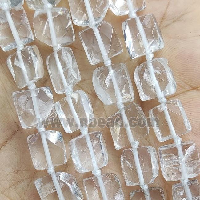 Natural Clear Quartz Beads Faceted Square