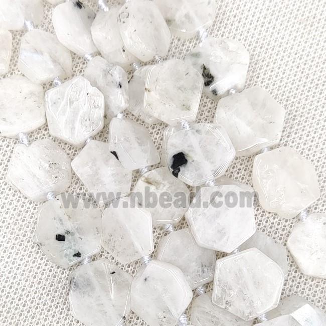 Natural White Moonstone Beads Hexagon