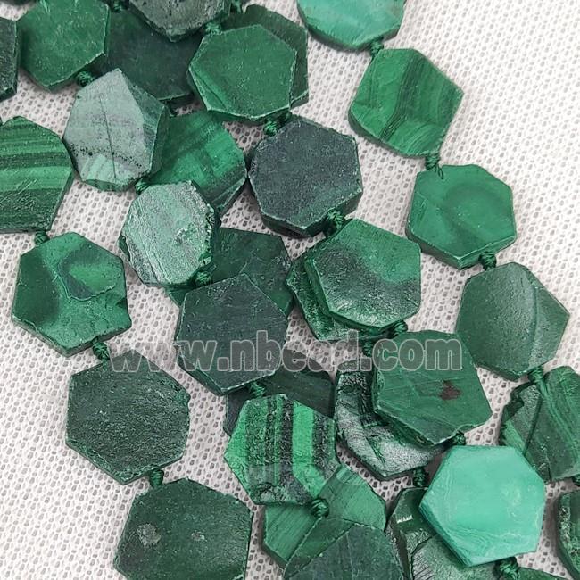 Natural Green Malachite Beads Hexagon