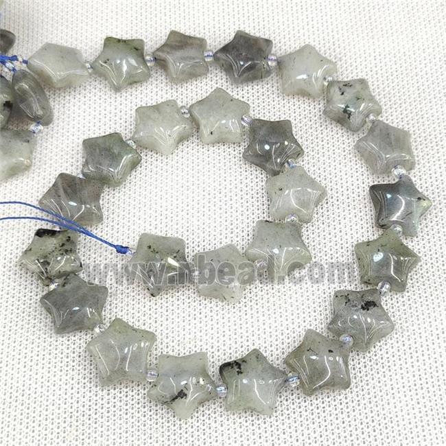 Natural Labradorite Star Beads Gray