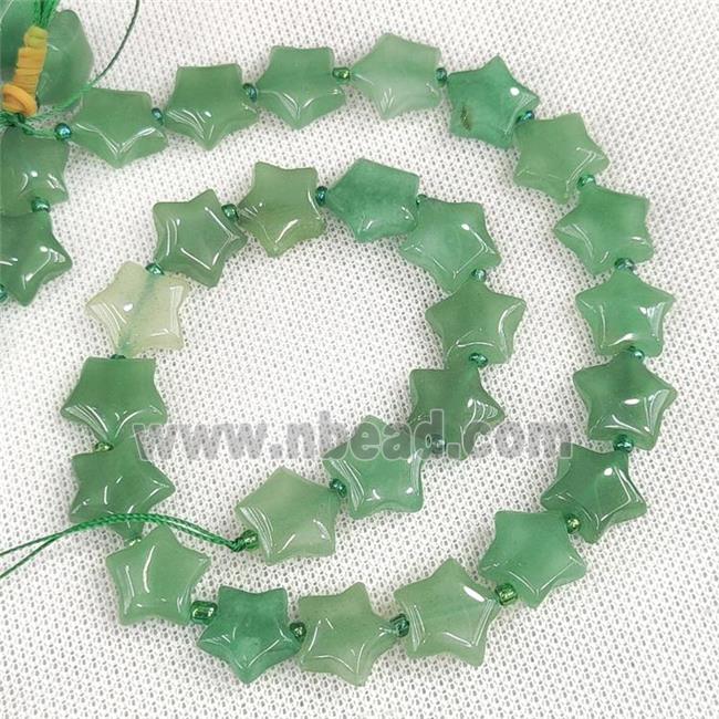 Natural Green Aventurine Star Beads