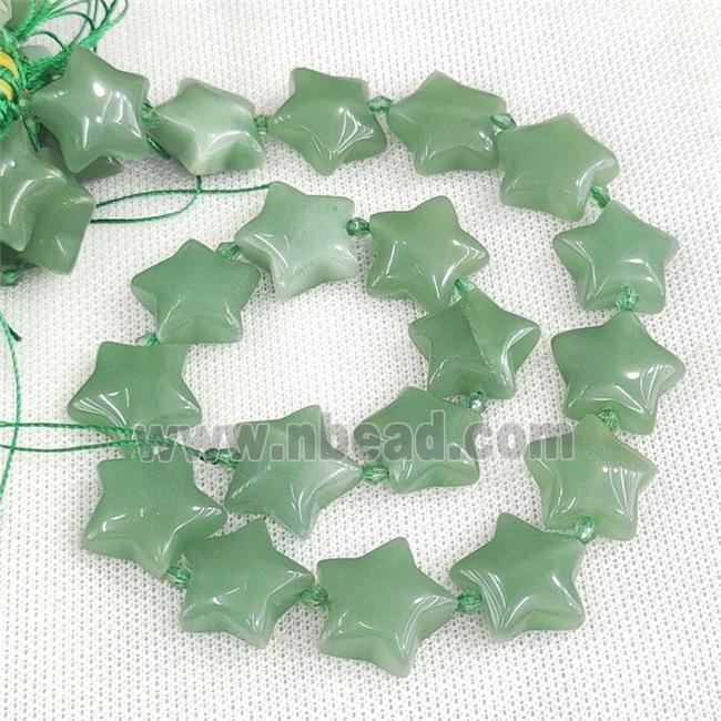 Natural Green Aventurine Star Beads
