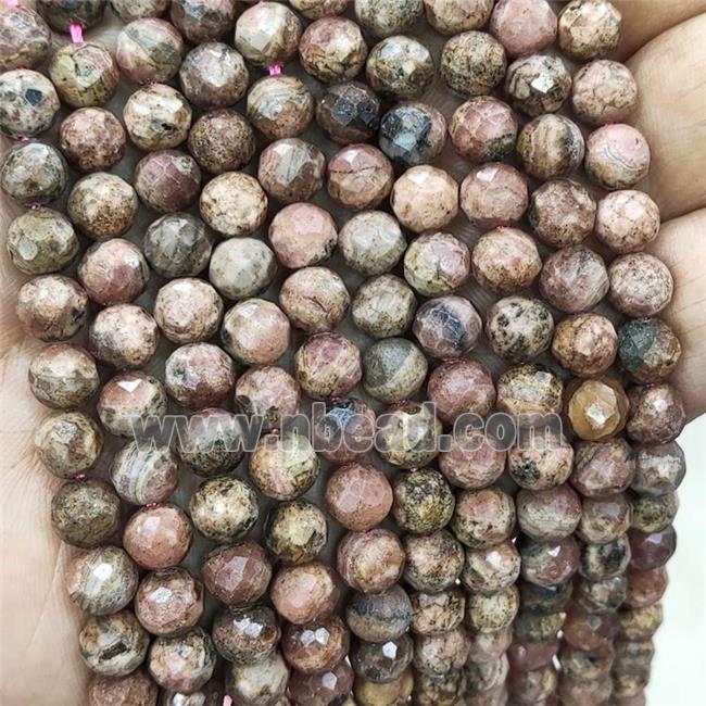 Natural Argentine Rhodochrosite Beads B-Grade Faceted Round