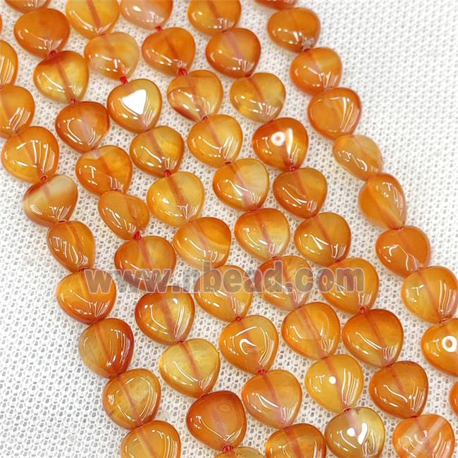 Natural Agate Heart Beads Red Dye