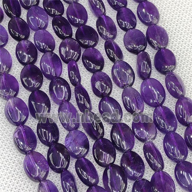 Natural Amethyst Oval Beads Purple