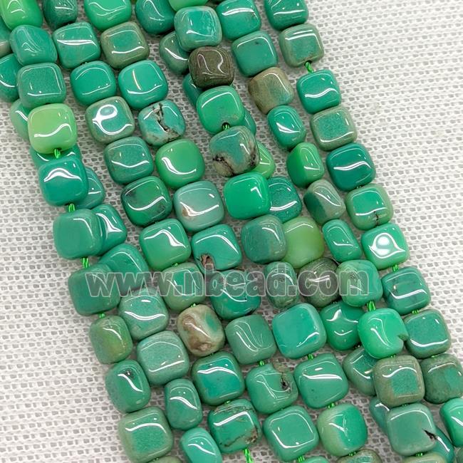 Natural Green Grass Agate Beads Square